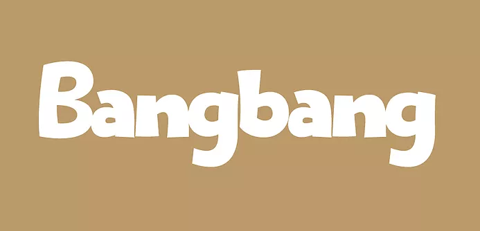 Ejemplo de fuente Bangbang Bold Italic